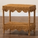bali & pari Oteria Bohemian Light Honey Scalloped Rattan Side Table - BSOPalm Short-Light Honey Rattan-Side Table