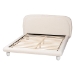 Baxton Studio Eladio Modern Luxe Ivory Boucle Fabric Queen Size Bed - BSOBBT61186.11-White-Queen