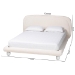 Baxton Studio Eladio Modern Luxe Ivory Boucle Fabric Queen Size Bed - BSOBBT61186.11-White-Queen