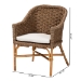 bali & pari Luis Bohemian Natural Seagrass and Rattan Arm Chair - BSOSC661SG-Luis-Light Brown Seagrass-CC