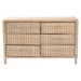 bali & pari Lanica Japandi Sun-Bleached Braided Rattan 6-Drawer Dresser - BSOBraided Sun Bleached Ivory-Wood/Rattan-6DW-Dresser