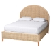 bali & pari Lanica Japandi Sun-Bleached Braided Rattan Queen Size Bed