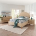 bali & pari Lanica Japandi Sun-Bleached Braided Rattan Queen Size 4-Piece Bedroom Set - BSOBraided Sun Bleached Ivory-Wood/Rattan-4PC Bedroom Set-New