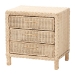 bali & pari Lanica Japandi Sun-Bleached Braided Rattan Queen Size 4-Piece Bedroom Set - BSOBraided Sun Bleached Ivory-Wood/Rattan-4PC Bedroom Set-New