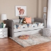 Baxton Studio Finch Modern Light Grey Velvet Fabric Full Size Daybed with Trundle - BSOCF9382-A-Light Grey-Daybed-F/T