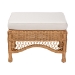 bali & pari Brooklyn Bohemian Light Honey Braided Rattan Ottoman Stool - BSOBroklyn-Light Honey Rattan-Stool