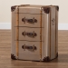 Baxton Studio Naylor Vintage Matte Bronze 3-Drawer Cabinet - BSOJY24A008-Wooden-Cabinet