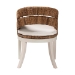 bali & pari Ubud Bohemian Natural Seagrass and Mahogany Wood Dining Chair - BSOUbud-Banana Weave-Natural Rattan-DC