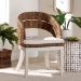 bali & pari Ubud Bohemian Natural Seagrass and Mahogany Wood Dining Chair - BSOUbud-Banana Weave-Natural Rattan-DC