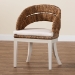 bali & pari Ubud Bohemian Natural Seagrass and Mahogany Wood Dining Chair - BSOUbud-Banana Weave-Natural Rattan-DC