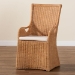 bali & pari Amsterdam Bohemian Light Honey Rattan Dining Chair - BSOAmsterdam-Light Honey Rattan Cushioned-DC