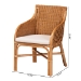 bali & pari Carolyn Bohemian Light Honey Rattan Dining Chair - BSOCarolyn-Light Honey Rattan Cushioned-DC