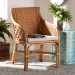 bali & pari Carolyn Bohemian Light Honey Rattan Dining Chair - BSOCarolyn-Light Honey Rattan Cushioned-DC