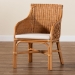 bali & pari Carolyn Bohemian Light Honey Rattan Dining Chair - BSOCarolyn-Light Honey Rattan Cushioned-DC