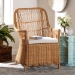 bali & pari Teresa Bohemian Light Honey Scalloped Rattan Arm Chair - BSOTeresa-Light Honey Rattan Cushioned-AC