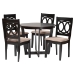 Baxton Studio Kara Modern Sand Dark Brown Finished Wood 5-Piece Dining Set