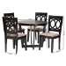Baxton Studio Kara Modern Sand Dark Brown Finished Wood 5-Piece Dining Set - BSOKara-Sand/Dark Brown-5PC Dining Set