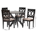 Baxton Studio Rita Modern Sand Dark Brown Finished Wood 5-Piece Dining Set - BSORita-Sand/Dark Brown-5PC Dining Set