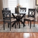 Baxton Studio Rita Modern Sand Dark Brown Finished Wood 5-Piece Dining Set - BSORita-Sand/Dark Brown-5PC Dining Set