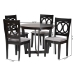 Baxton Studio Kara Modern Grey and Dark Brown Finished Wood 5-Piece Dining Set - BSOKara-Grey/Dark Brown-5PC Dining Set