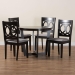 Baxton Studio Kara Modern Grey and Dark Brown Finished Wood 5-Piece Dining Set - BSOKara-Grey/Dark Brown-5PC Dining Set