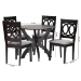 Baxton Studio Rita Modern Grey and Dark Brown Finished Wood 5-Piece Dining Set - BSORita-Grey/Dark Brown-5PC Dining Set