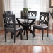 Baxton Studio Rita Modern Grey and Dark Brown Finished Wood 5-Piece Dining Set - BSORita-Grey/Dark Brown-5PC Dining Set