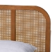 Baxton Studio Fleur Mid-Century Woven Rattan Wood Queen Size Bed - BSOBBT61173-Walnut Wood-Queen-Bed