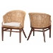 bali & pari Lumajang Bohemian Light Honey Rattan and Wood 2-Piece Dining Chair Set