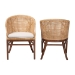 bali & pari Lumajang Bohemian Light Honey Rattan and Wood 2-Piece Dining Chair Set - BSOLumajang-Light Honey/Light Brown Rattan-DC