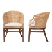 bali & pari Lumajang Bohemian Light Honey Rattan and Wood 2-Piece Dining Chair Set - BSOLumajang-Light Honey/Light Brown Rattan-DC