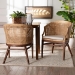 bali & pari Lumajang Bohemian Light Honey Rattan and Wood 2-Piece Dining Chair Set - BSOLumajang-Light Honey/Light Brown Rattan-DC