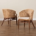 bali & pari Lumajang Bohemian Light Honey Rattan and Wood 2-Piece Dining Chair Set - BSOLumajang-Light Honey/Light Brown Rattan-DC