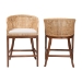 bali & pari Lumajang Bohemian Light Honey Rattan and Wood 2-Piece Counter Stool Set - BSOLumajang-Light Honey/Light Brown Rattan-CS