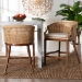 bali & pari Lumajang Bohemian Light Honey Rattan and Wood 2-Piece Counter Stool Set - BSOLumajang-Light Honey/Light Brown Rattan-CS