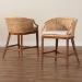 bali & pari Lumajang Bohemian Light Honey Rattan and Wood 2-Piece Counter Stool Set - BSOLumajang-Light Honey/Light Brown Rattan-CS