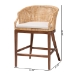 bali & pari Lumajang Bohemian Light Honey Rattan and Wood 2-Piece Counter Stool Set - BSOLumajang-Light Honey/Light Brown Rattan-CS