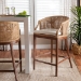 bali & pari Lumajang Bohemian Light Honey Rattan and Wood Bar Stool - BSOLumajang-Light Honey/Light Brown Rattan-BS