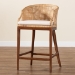 bali & pari Lumajang Bohemian Light Honey Rattan and Wood Bar Stool - BSOLumajang-Light Honey/Light Brown Rattan-BS