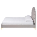 Baxton Studio Acosta Glam and Luxe Light Grey Velvet Seashell-Headboard Queen Size Platform Bed - BSOCF9434-Light Grey-Queen