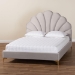Baxton Studio Acosta Glam and Luxe Light Grey Velvet Seashell-Headboard Queen Size Platform Bed - BSOCF9434-Light Grey-Queen