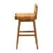 bali & pari Asgart Bohemian Natural Rattan and Mahogany Wood Bar Stool - BSOAsgart-SVN089-Mahogany/Rattan-BS