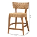 bali & pari Sabit Bohemian Seagrass and Mahogany Wood Counter Stool - BSOSabit-SVN087-Mahogany/Seagrass-CS