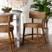 bali & pari Sabit Bohemian Seagrass and Mahogany Wood Counter Stool - BSOSabit-SVN087-Mahogany/Seagrass-CS