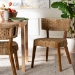 bali & pari Sabit Bohemian Seagrass and Mahogany Wood Dining Chair - BSOSabit-SVN086-Mahogany/Seagrass-DC