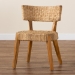bali & pari Sabit Bohemian Seagrass and Mahogany Wood Dining Chair - BSOSabit-SVN086-Mahogany/Seagrass-DC