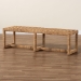 bali & pari Cipally Bohemian Seagrass and Mahogany Wood Accent Bench - BSOCipally-SVN088-Mahogany/Seagrass-Bench