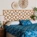 bali & pari Kalcya Bohemian Natural Rattan King Size Standalone Headboard - BSOWS30503-1B W1200-Natural Rattan-HB-King