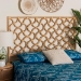 bali & pari Kalcya Bohemian Natural Rattan Queen Size Standalone Headboard - BSOWS30503-1B W162-Natural Rattan-HB-Queen