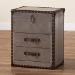 Baxton Studio Calidore Vintage Silver Metal 2-Drawer End Table - BSOJY24A012-Wooden-ET